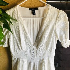 White Lace Summer Mini Dress